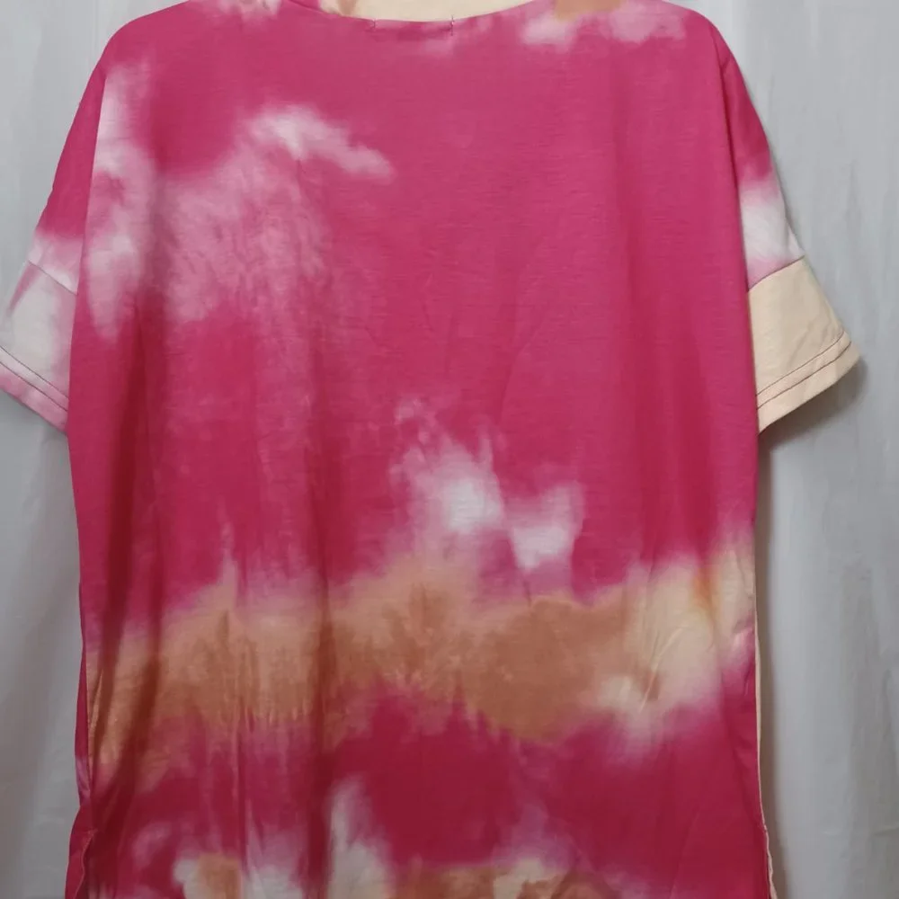 BELINDA  (TYE/DYE  V NECK ) TOP - Picture 7 of 10
